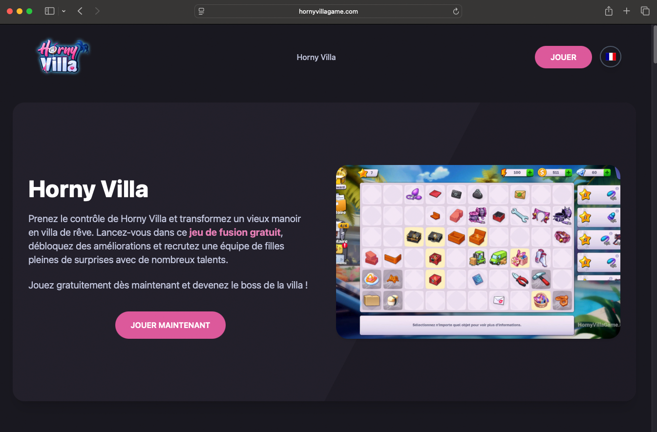 Jeu HornyVillaGame