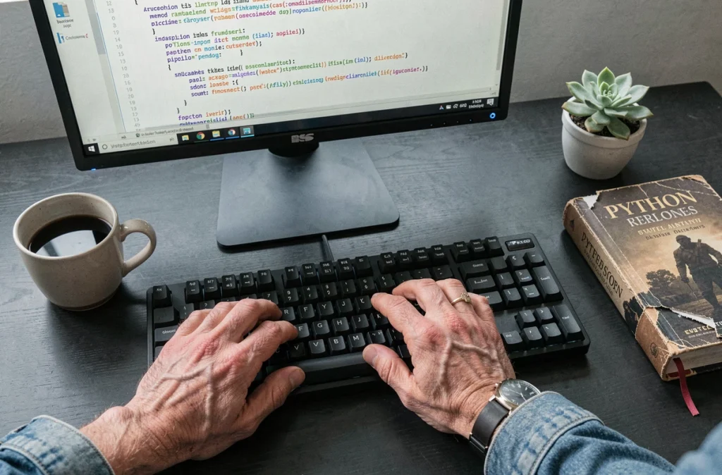 Gros plan sur un espace de travail de développeur Python avec un module bien structuré affiché à l'écran